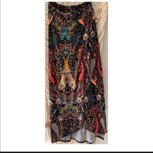 Stretchy psychedelic maxi skirt